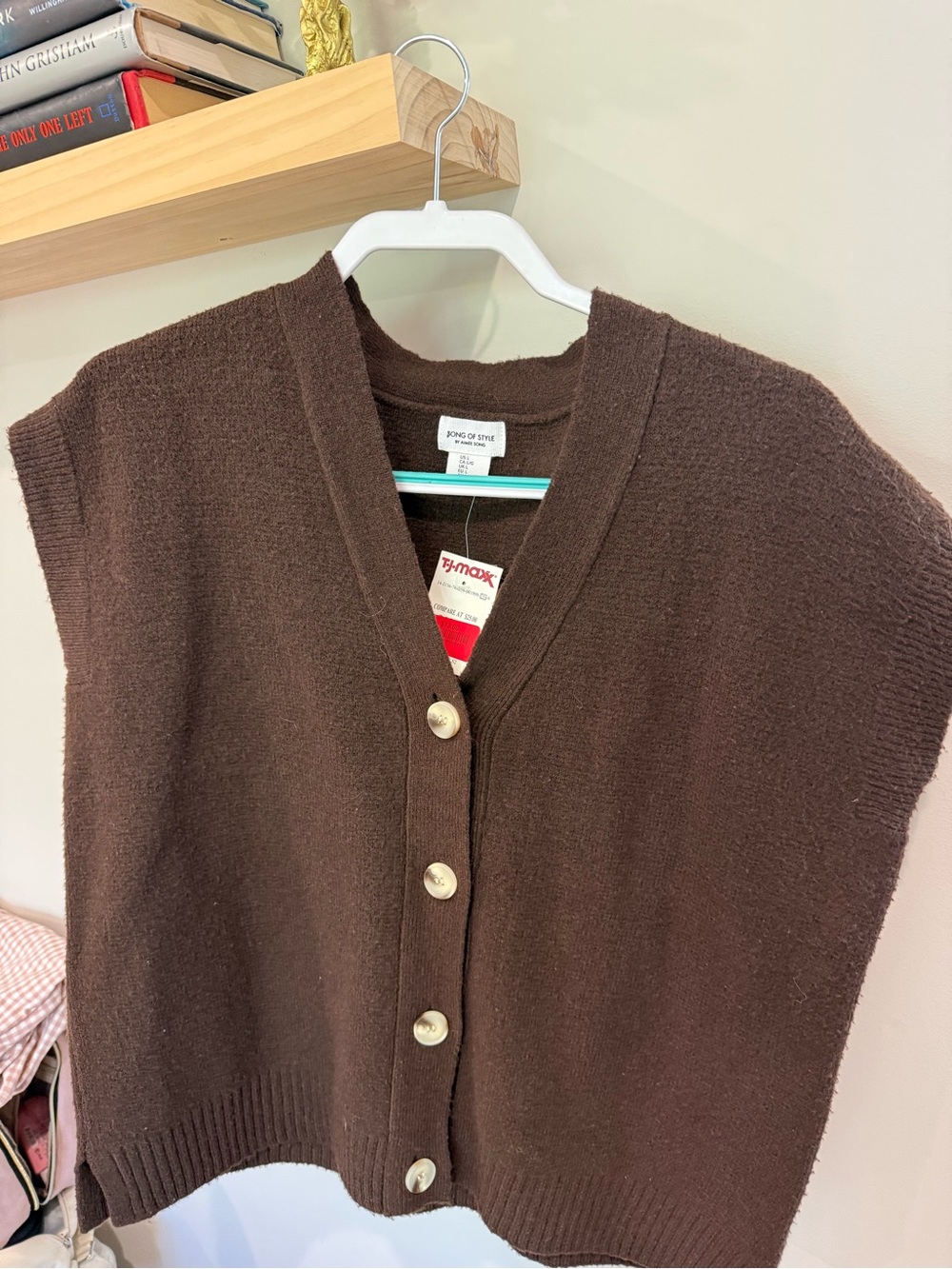 Song of Style Chocolate Brown V-Neck Button Front Sweater Vest